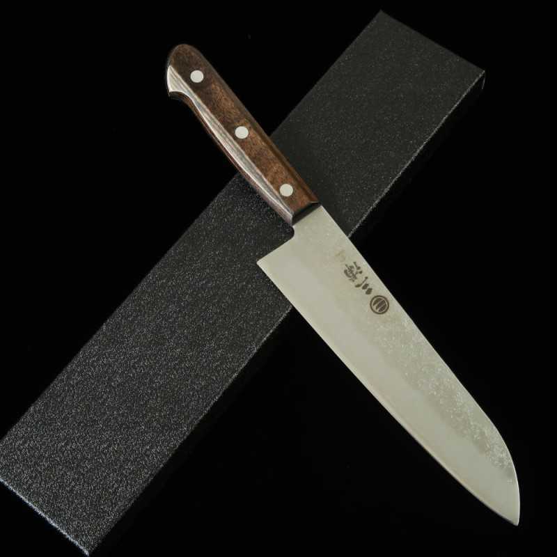 Miura MIURA Ginpaku No.3 Santoku manche en bois stratifié brun (180 mm)