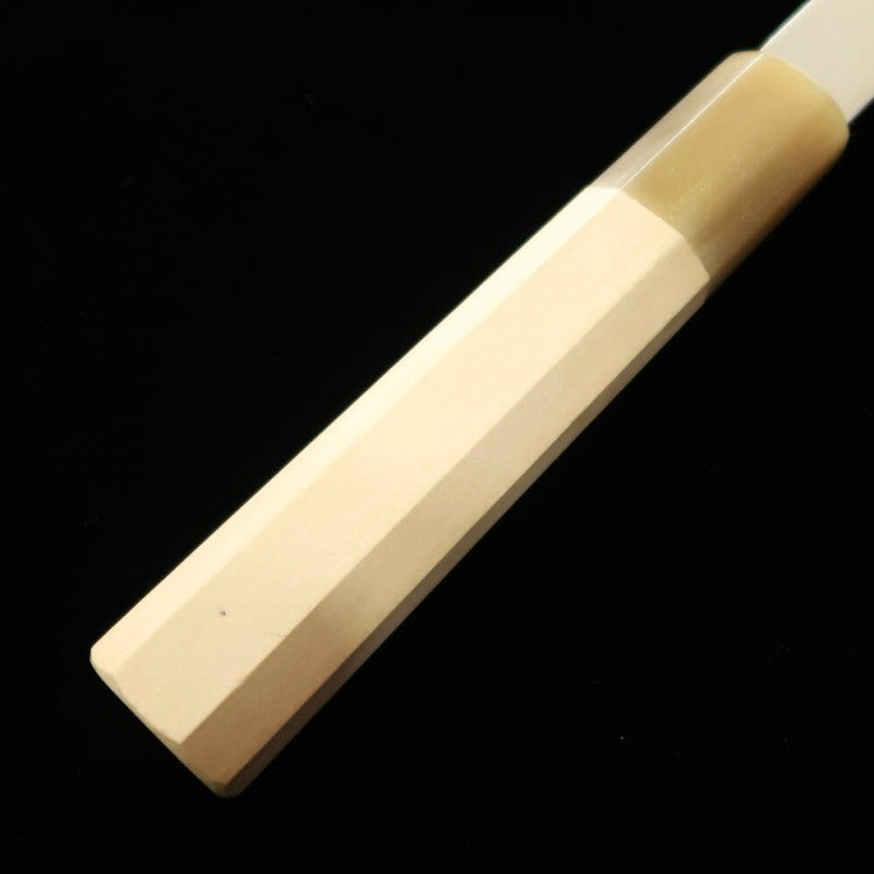 Miura Chô Santoku acier blanc n°2 finition hairline manche octogonal en magnolia (180mm)