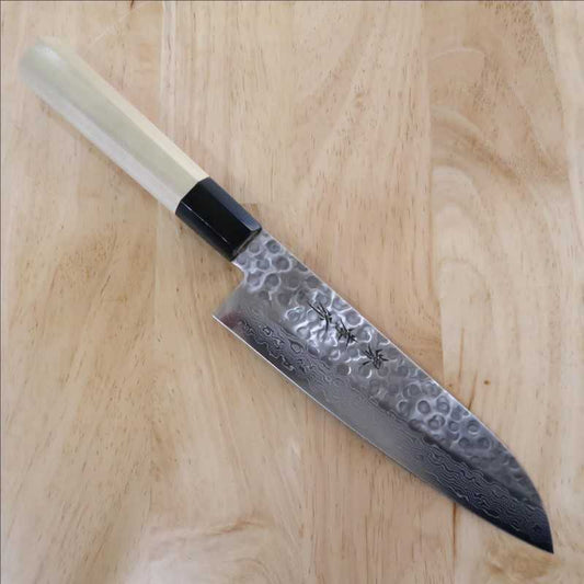 堺孝行 SAKAI TAKAYUKI 45層ダマスカス 三徳 六角半丸柄 (180mm)