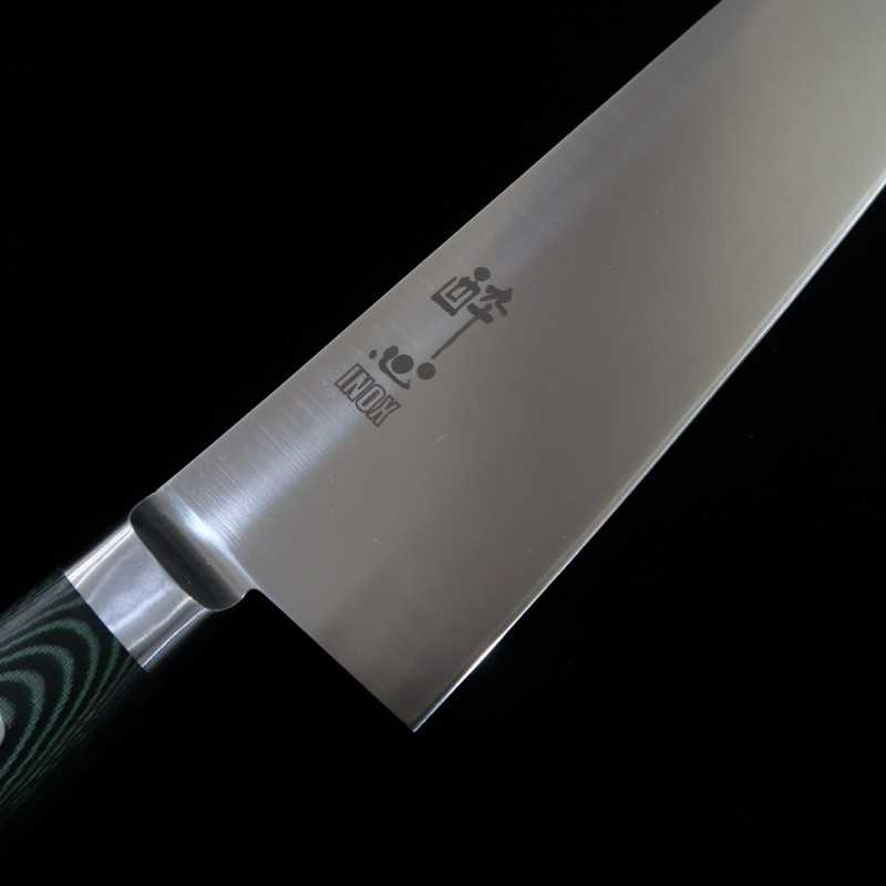 酔心 SUISIN INOX PREMIUM 三徳 マイカルタ ハンドル 緑/黒 (180mm)