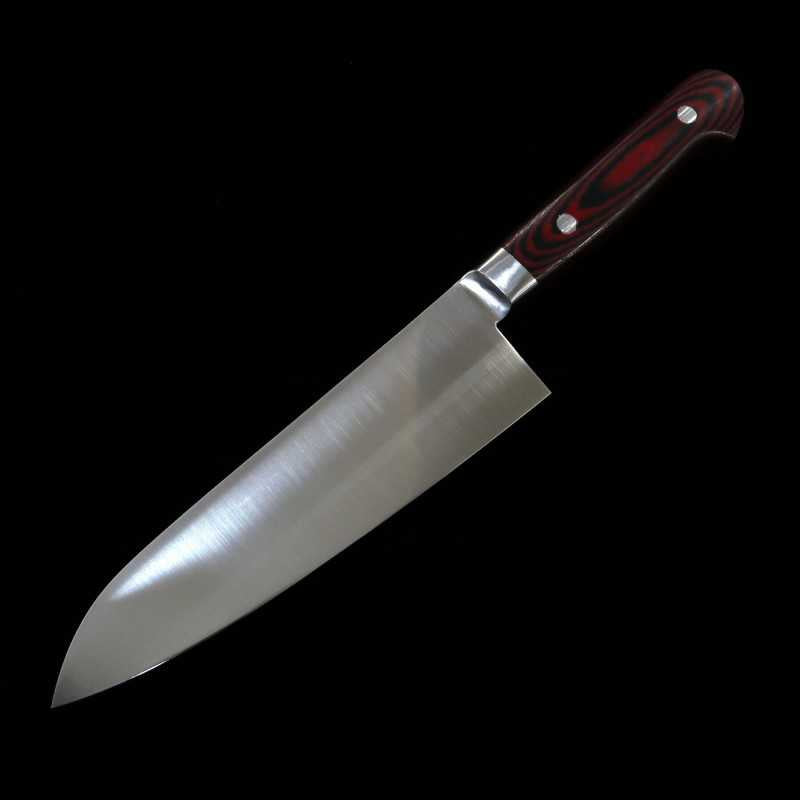 SUISIN INOX PREMIUM Santoku Mango de Micarta Rojo/Negro (180mm)