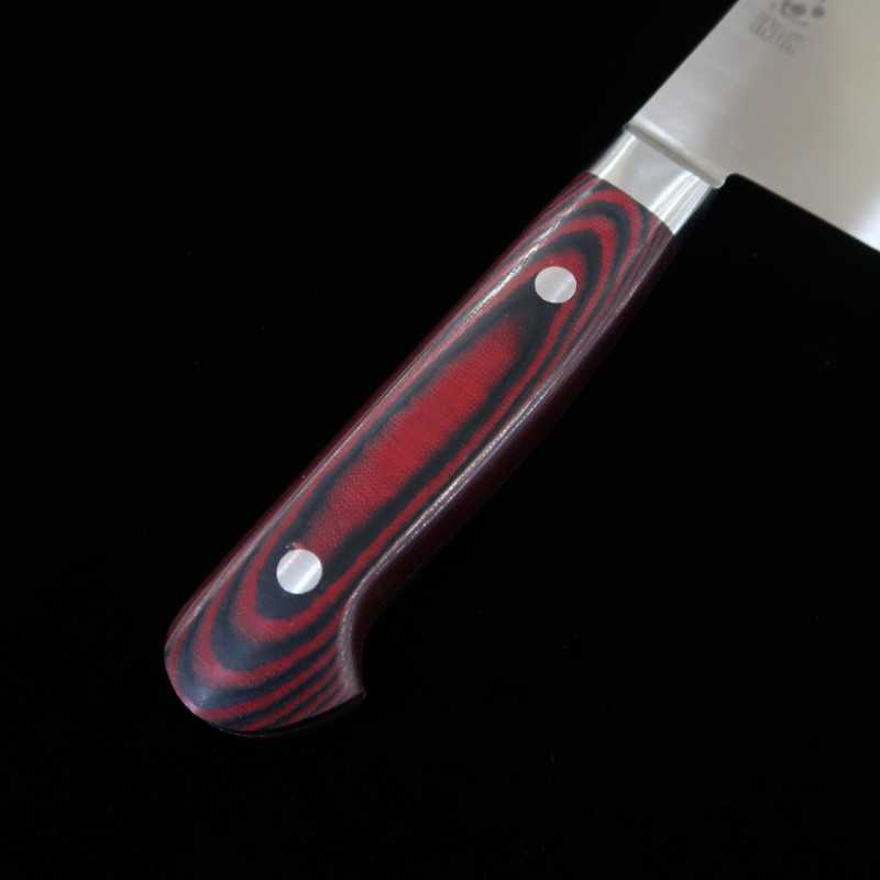 SUISIN INOX PREMIUM Santoku Mango de Micarta Rojo/Negro (180mm)