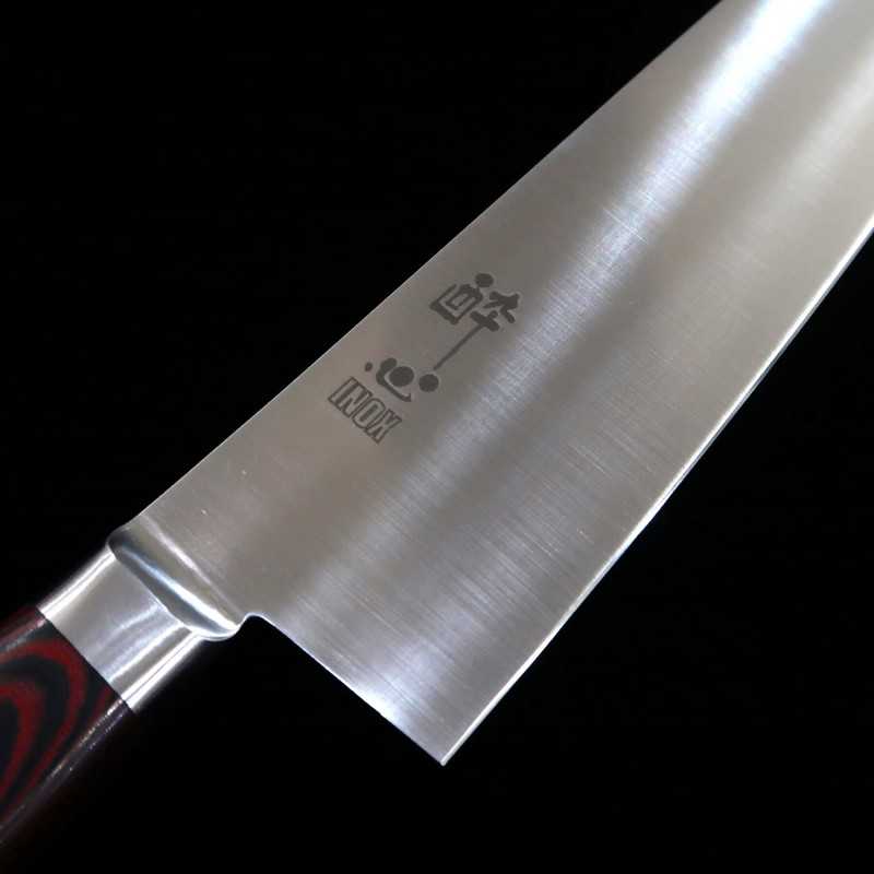 SUISIN INOX PREMIUM Santoku Mango de Micarta Rojo/Negro (180mm)