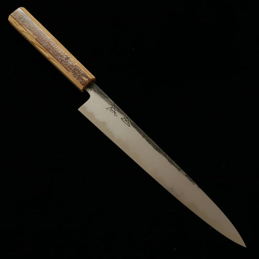 刃道 HADO 筋引 青紙一号 黒打ち ダマスカス 桜皮霜降柄 (240/270mm)