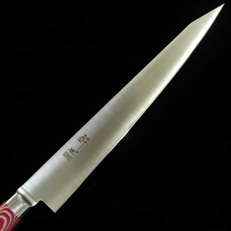 Sujihiki SUISIN INOX PREMIUM cabo em micarta Vermelho/Branco (240/270mm)