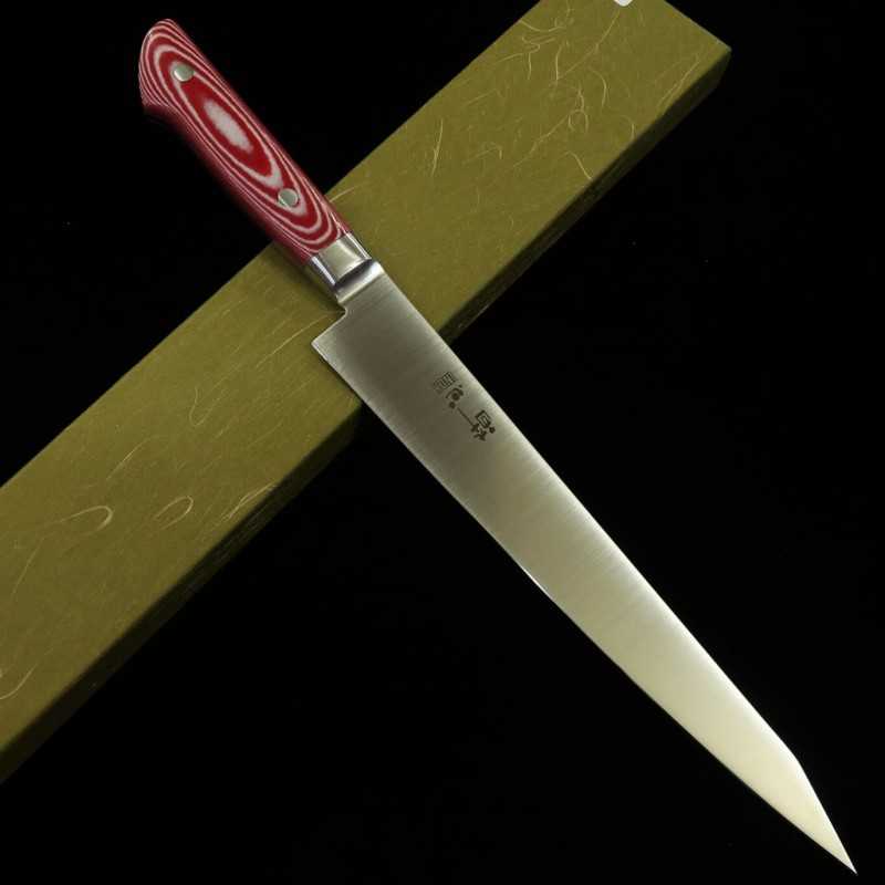 Sujihiki SUISIN INOX PREMIUM cabo em micarta Vermelho/Branco (240/270mm)