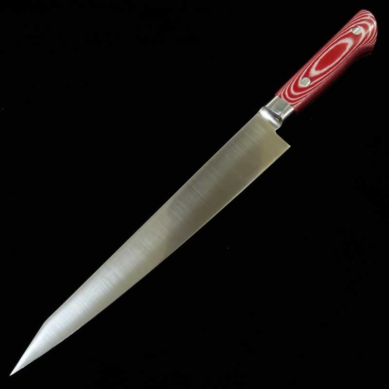 Sujihiki SUISIN INOX PREMIUM cabo em micarta Vermelho/Branco (240/270mm)