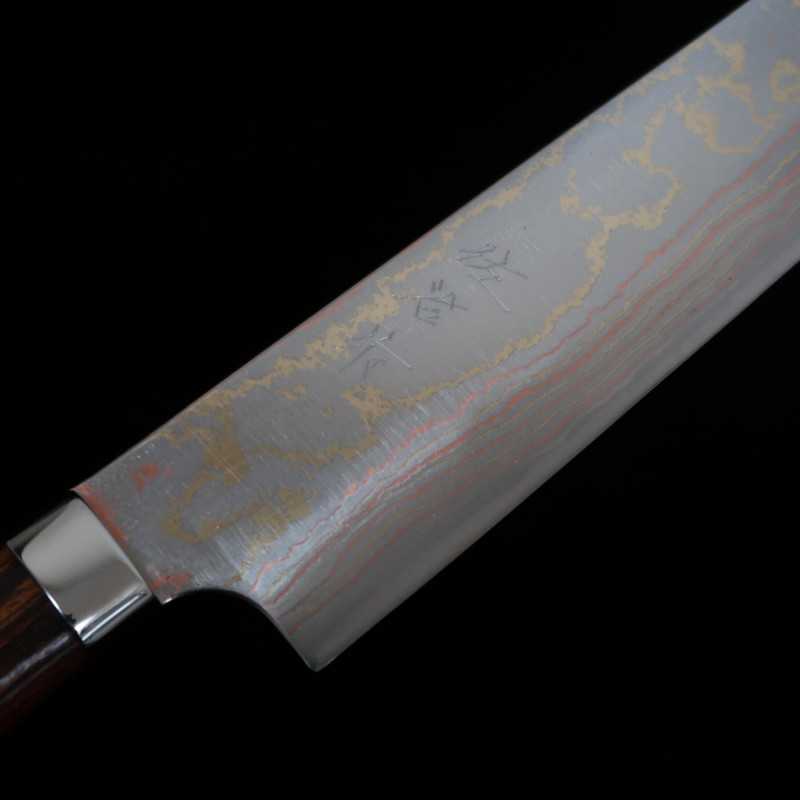 SAJI TAKESHI Saji Takeshi Sujihiki Acero azul n.º 2 Damasco de color Ironwood (270 mm)
