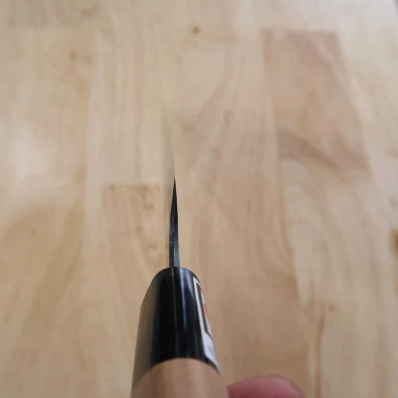 IKENAMI HAMONO, acier blanc n°1, inox, manche cerisier, couteau à sashimi double tranchant (210 mm)