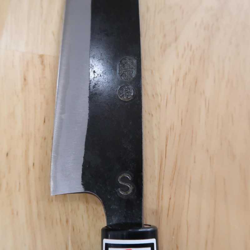 IKENAMI HAMONO, acier blanc n°1, inox, manche cerisier, couteau à sashimi double tranchant (210 mm)