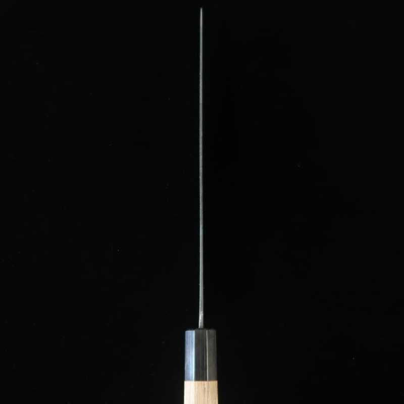 Sujihiki MIURA Aogami nº 2 acabamento Kurouchi cabo em nogueira (240mm)