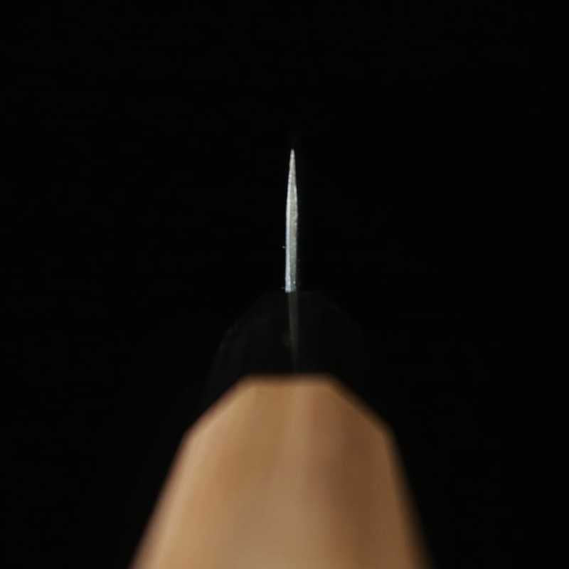 Sujihiki MIURA Aogami nº 2 acabamento Kurouchi cabo em nogueira (240mm)