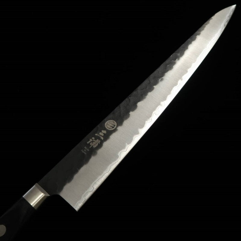 三浦 MIURA 筋引 青紙スーパー 鎚目 黒打ち 黒合板柄 (240mm)