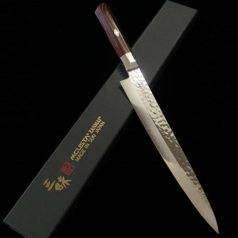 MCUSTA ZANMAI Supreme Hammered VG-10 Damasco Sujihiki (240/270mm)