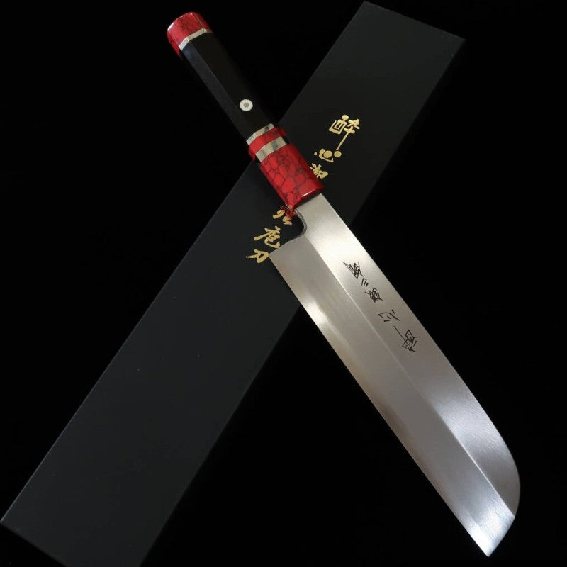 酔心 SUISIN 銀紙三号 鎌形薄刃 カスタムハンドル (210mm)