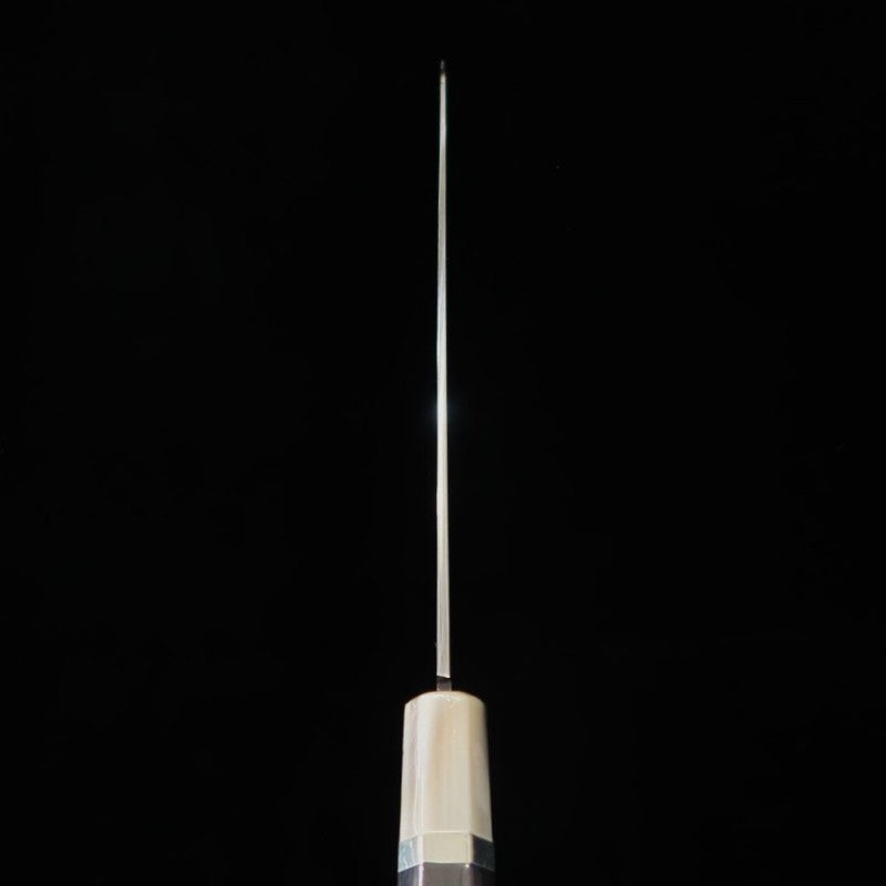 酔心 SUISIN 和牛刀 富士水本焼 池田美和 白一鋼 黒檀銀巻柄 両鏡面 マチ磨き 塗鞘 錦袋 桐箱 (270mm)