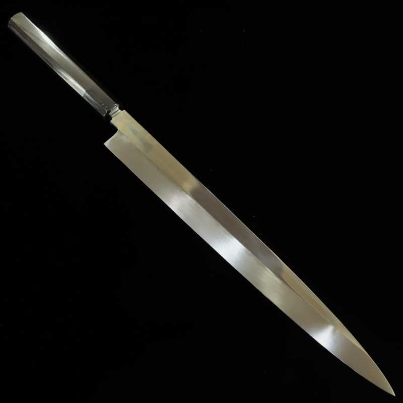 酔心 SUISIN 池田美和作 白紙二号 水本焼 柳刃 平鏡面 黒檀八角柄 (330mm)