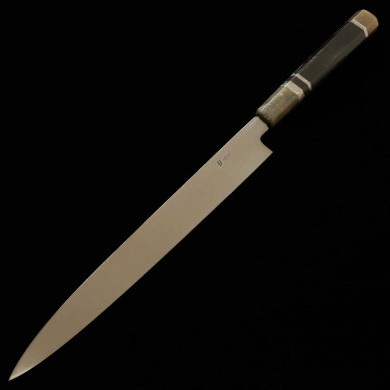 酔心 SUISIN INOX本焼 全鏡面 黒檀銀巻八角柄 柳刃 (270mm)