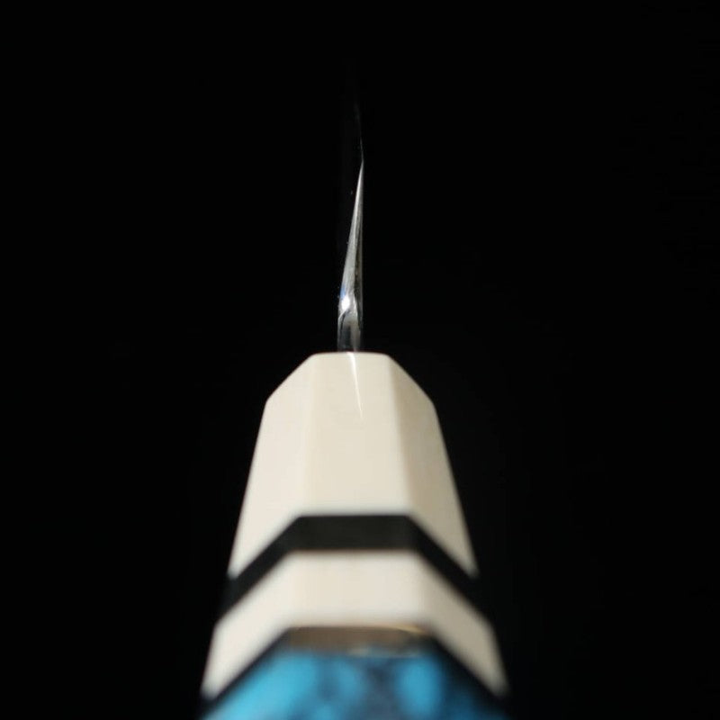 三浦佩 MIURA Obidama 柳刃 VG10 鏡面仕上げ ターコイズカスタムハンドル (300mm)