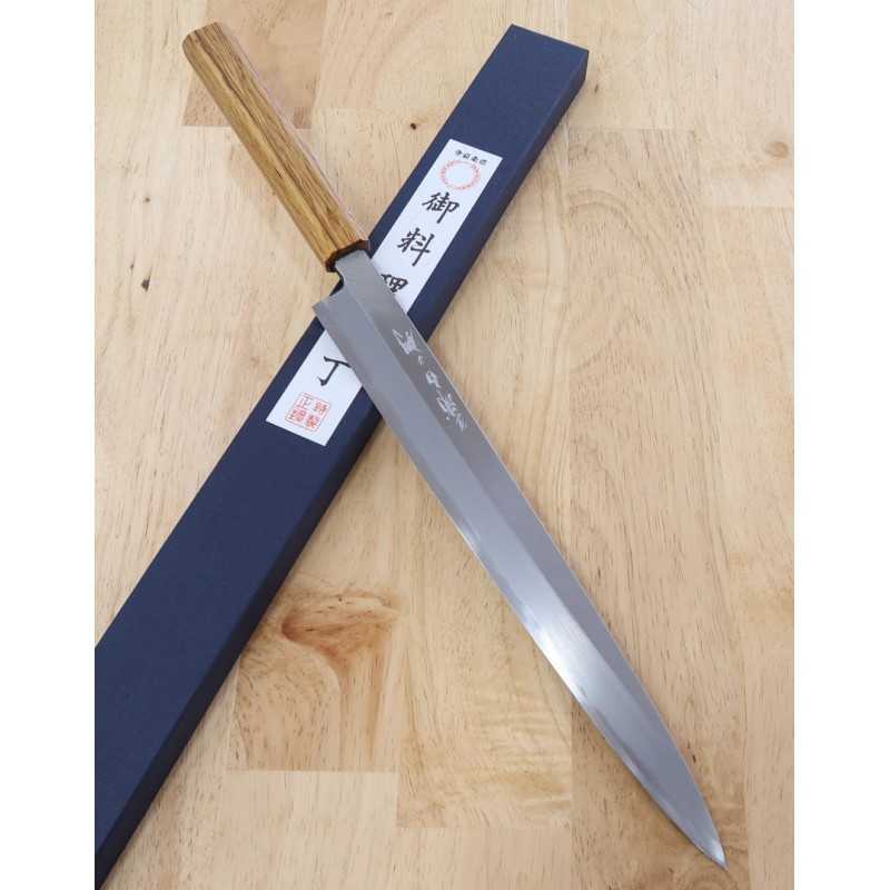 MIURA KNIVES Yanagiba Premium, Shirogami Nº2, cabo octogonal de carvalho laqueado (210-300mm)