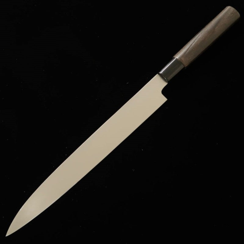 MIWA Yanagiba Shirogami No. 1 Black finish Roasted Chestnut handle (240mm)