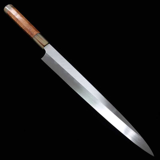 MIZUNO Yanagiba Minamoto Akitada Honyaki DX Aogami No. 2 Karin Handle with Sheath (300mm)