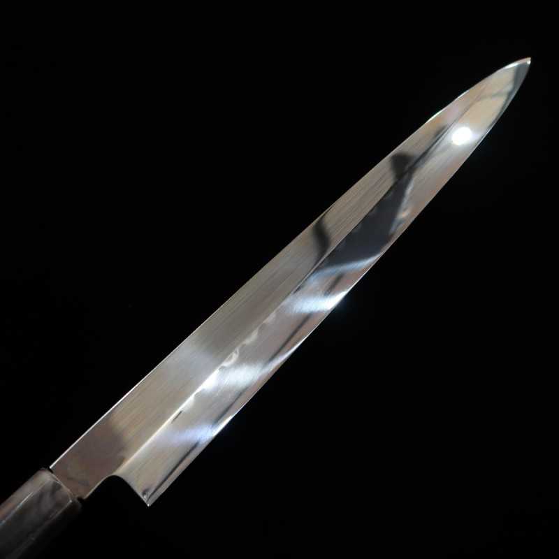 Yanagiba SUISIN by Yoshikazu Ikeda Shirogami No. 1 Fully Mirrored Snakewood Silver-Wrapped Handle (300mm)
