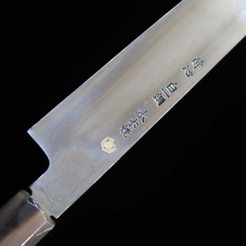 Yanagiba SUISIN by Yoshikazu Ikeda Shirogami No. 1 Fully Mirrored Snakewood Silver-Wrapped Handle (300mm)