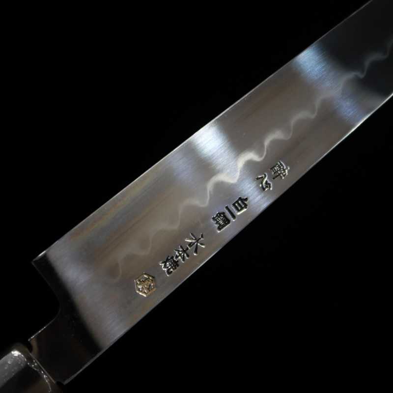 Yanagiba SUISIN by Yoshikazu Ikeda Shirogami No. 1 Fully Mirrored Snakewood Silver-Wrapped Handle (300mm)