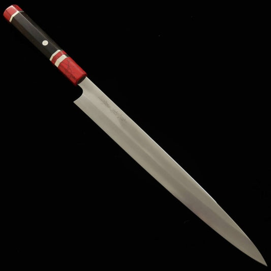 Yanagiba TADOKORO HAMONO Makoto Mirror Finish Ginsan Steel Ebony Handle (300mm)