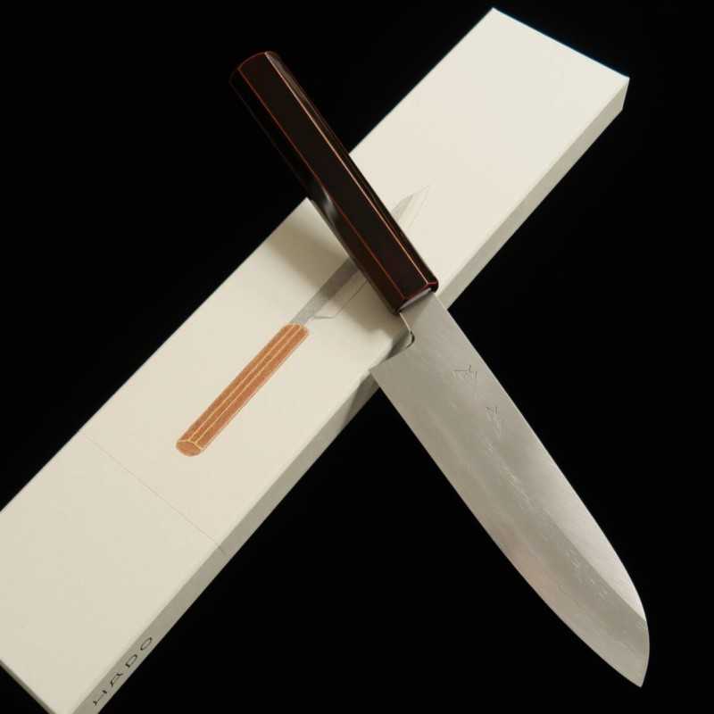 Hado Gin-san Santoku manche octogonal en cerisier laqué (180 mm)