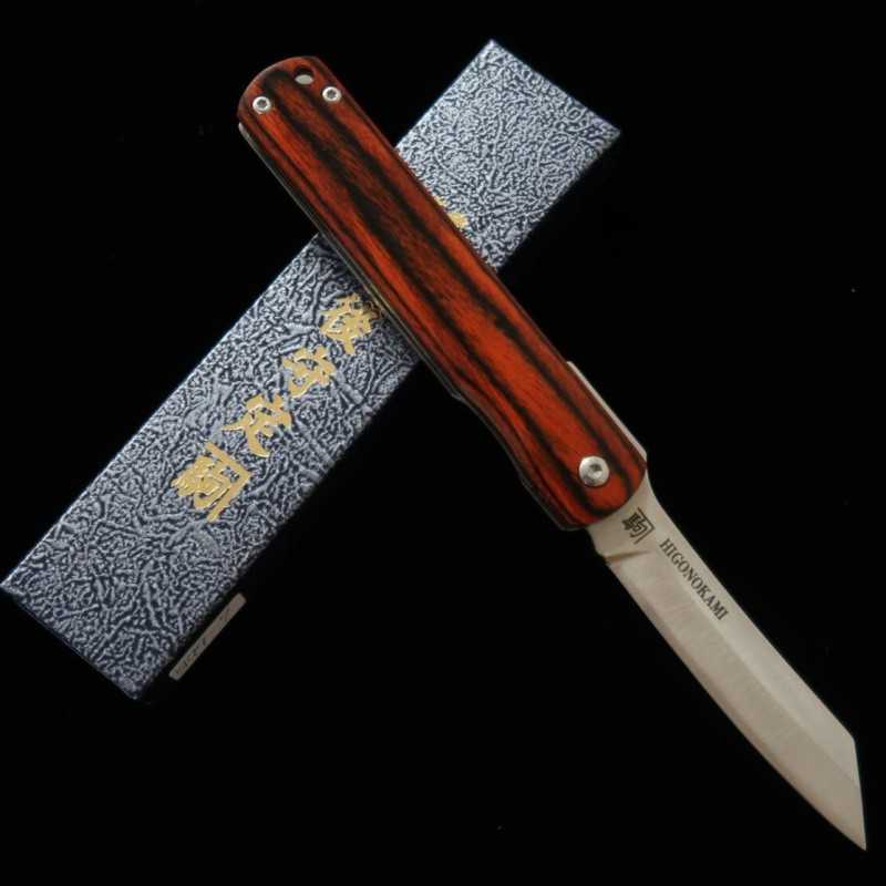Japanese Folding knife HIGONOKAMI Liner Lock VG10 Mahogany Handle (70mm)