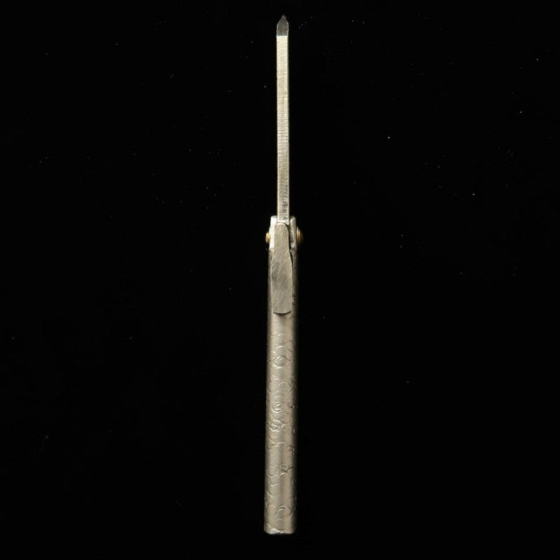 Tomita Higo-kogatana forjado en hierro extra blando, acabado martillado irregular, tipo cuchillo grande, con caja de paulownia y bolsa de almacenamiento (75 mm)