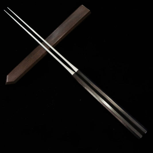 Baguettes de dressage octogonale en ébène, fourreau en ébène + pochette de rangement (150/180 mm)