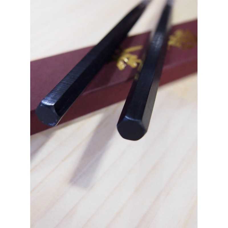 Moribashi palillos para emplatar, forja completa, mango hexagonal de composite negro (290/320 mm)