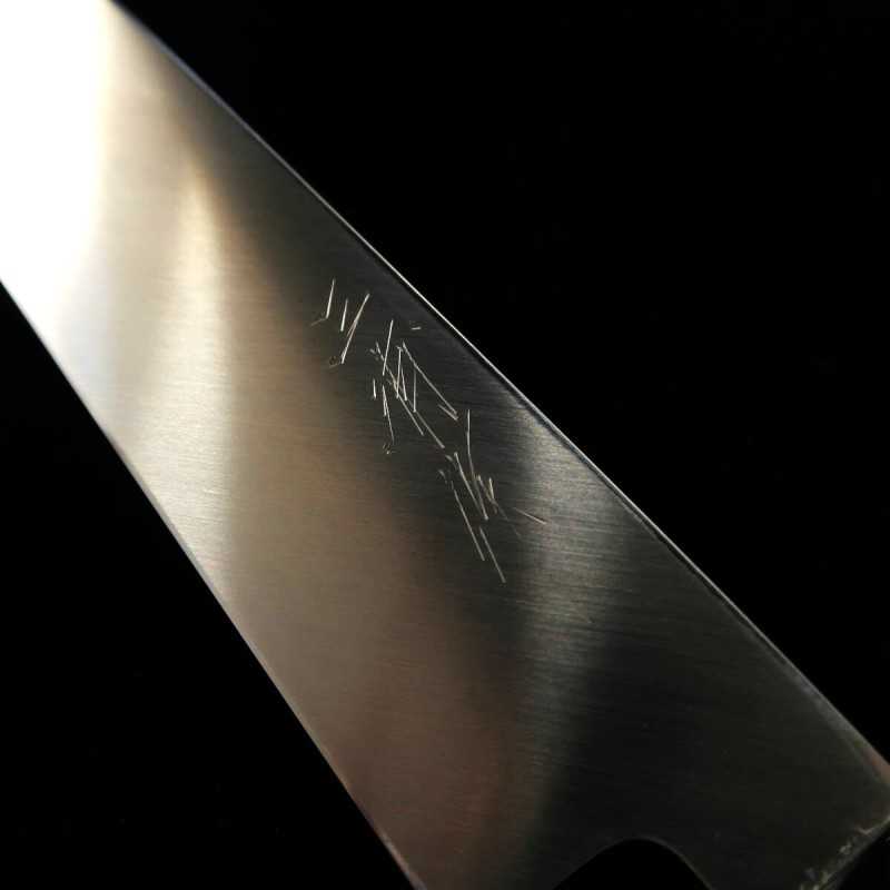 Yanagiba MIURA Ginsan Steel with Blood Streamer, Ebony Silver Wrap Handle, Magnolia Sheath (300mm)
