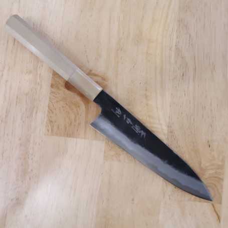 三浦刃物MIURA KNIVES 白一鋼 黒打 ペティ 白水牛八角柄 15cm