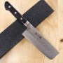 Japanese nakiri knife - MIURA - Stainless ginsan -Black handle - Size: 16,5cm