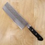 Japanese nakiri knife - MIURA - Stainless ginsan -Black handle - Size: 16,5cm