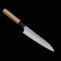二唐刃物鍛造所NIGARA 青紙スーパー鋼 ペティナイフ みがき槌目 チークウッドハンドル12/15cm