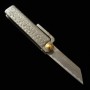 冨田作 肥後小刀 極軟鉄鍛造 鎚目乱刀 ナイフ型 小サイズ 桐箱入り 4.2mm