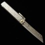 冨田作 肥後小刀 極軟鉄鍛造 鎚目乱刀 ナイフ型 大 桐箱・収納袋付き 7.5cm