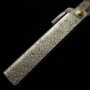 冨田作 肥後小刀 極軟鉄鍛造 鎚目乱刀 ナイフ型 大 桐箱・収納袋付き 7.5cm