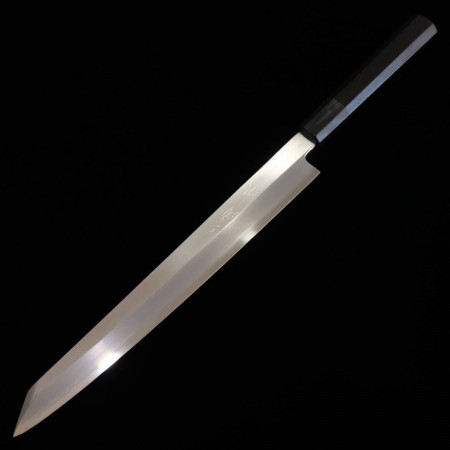 三浦佩 Miura Obidama 切付柳刃 銀三鋼 黒檀八角柄 左利き用 27/30cm
