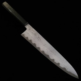 景清 KAGEKIYO 和牛刀 青一鋼 ダマスカス 漆錫ちらし八角柄 24cm