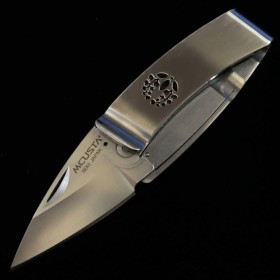 エムカスタMCUSTA　ポケットクリップ”家紋”　藤　マネークリップナイフ　50mm