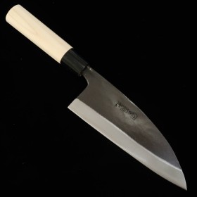 左頼光 HIDARI YORIMITSU 出刃 SK材 黒打ち 朴柄 16.5cm