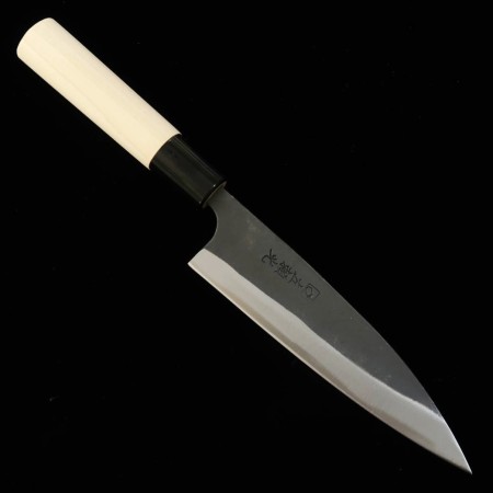 左頼光 HIDARI YORIMITSU アジ切 SK材 黒打ち 朴柄 14.5cm