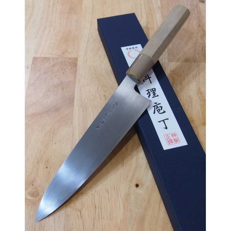 三浦刃物MIURA KNIVES 頂 堺義一 白二鋼 牛刀 ヘアライン仕上げ 白水牛八角柄 21/24cm