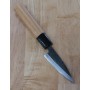 三浦刃物MIURA KNIVES 青二鋼 黒打片刃 アジ切り包丁 欅柄 7.5/9cm